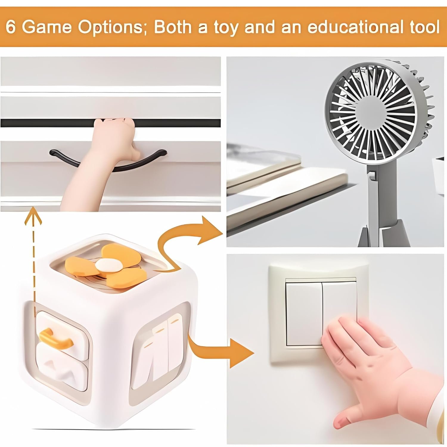 Life Skill Builder Cube Montessori Toys for 1 Year OldBusy Cube for Baby Toys 12-18 MonthsBaby Sensory Travel Toys for Toddlers 1-3Birthday Gifts for 1 2 Year Learning & Motor SkillWhite - Image 4