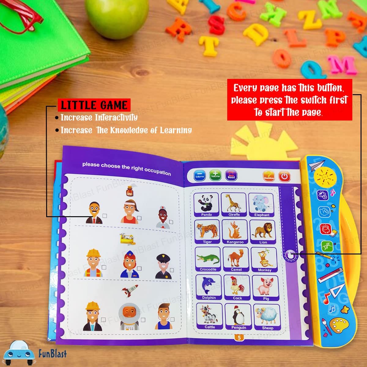 FunBlast Interactive Children Book -Musical English Educational Phonetic Learning Book for 3 + Year Kids, Boys, Toddlers (Multicolor) (Intelligence Book) - Image 6