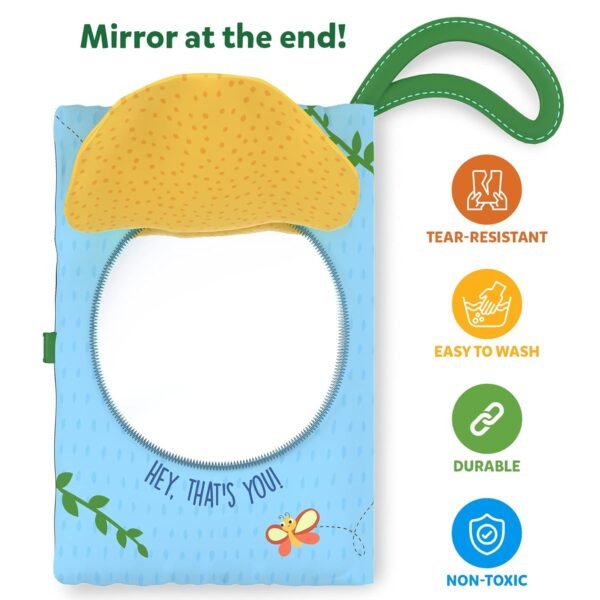 Skillmatics Peek-A-Boo Jungle Book - Soft Cloth Book for Baby, Infant & Toddler Toys, Crinkle Pages for Sensory Play, Gifts for Ages 6 Months and Up, Multicolor - Image 6