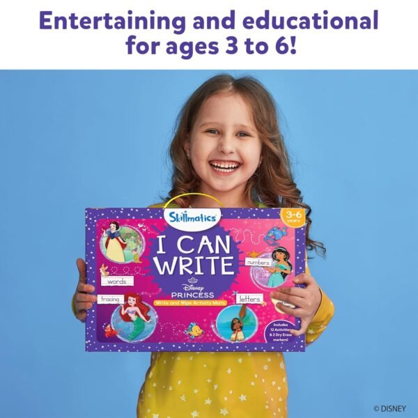 Skillmatics I Can Write Disney Princess - Reusable Preschool Learning Activities, Educational Toy and Game, Back to School Supplies, Gifts for Students, Kids, Toddlers Ages 3, 4, 5, 6,Multicolor - Image 6
