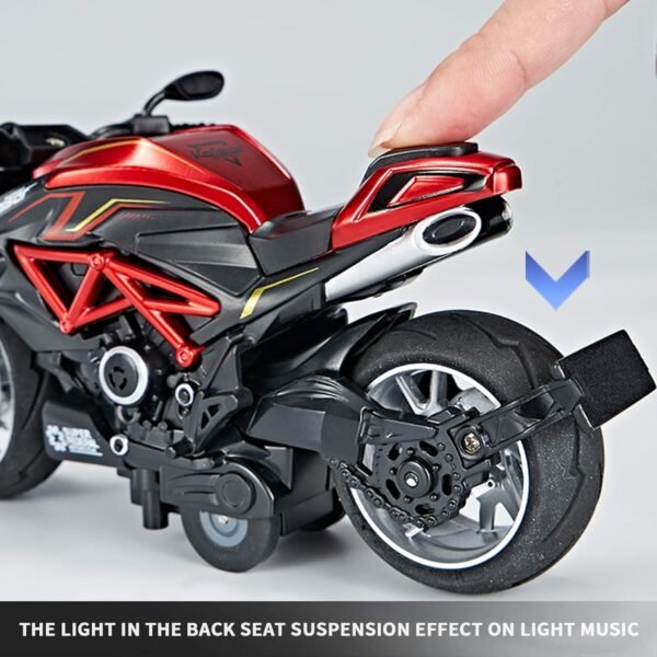 Police Motorcycle Toy - Pull Back Motorcycle Toys, Tiny Gift with Music Lighting, Latte Motorcycles Toy for Kids Boys Age 3-8 Year Old [Multicolor] (1.14 Bike-Blue) - Image 5