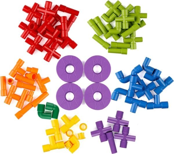 Smart Stick DIY Plastic Brick Set 4D Space Children Intelligence Plastic Pipe Blocks Building Toys Plastic Building Block Set Pipes Puzzle Set - Blocks for Kids (Pipe Puzzle Block) - Image 5