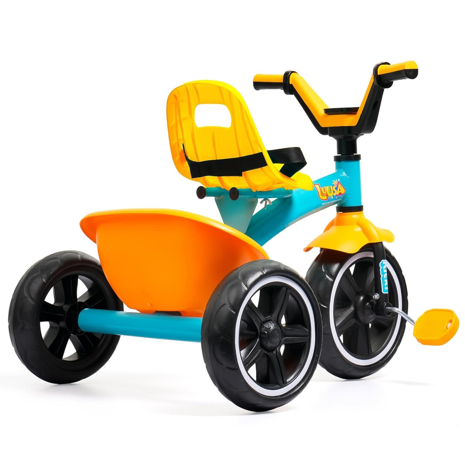 Luusa® Kick TRICYCLES for Kids | Kids Tricycle with Adjustable Seat Belt and Safety Features | Durable Frame | Suitable for Ages 1-5 Years | Multiple Colors Made in India (Yellow) - Image 4
