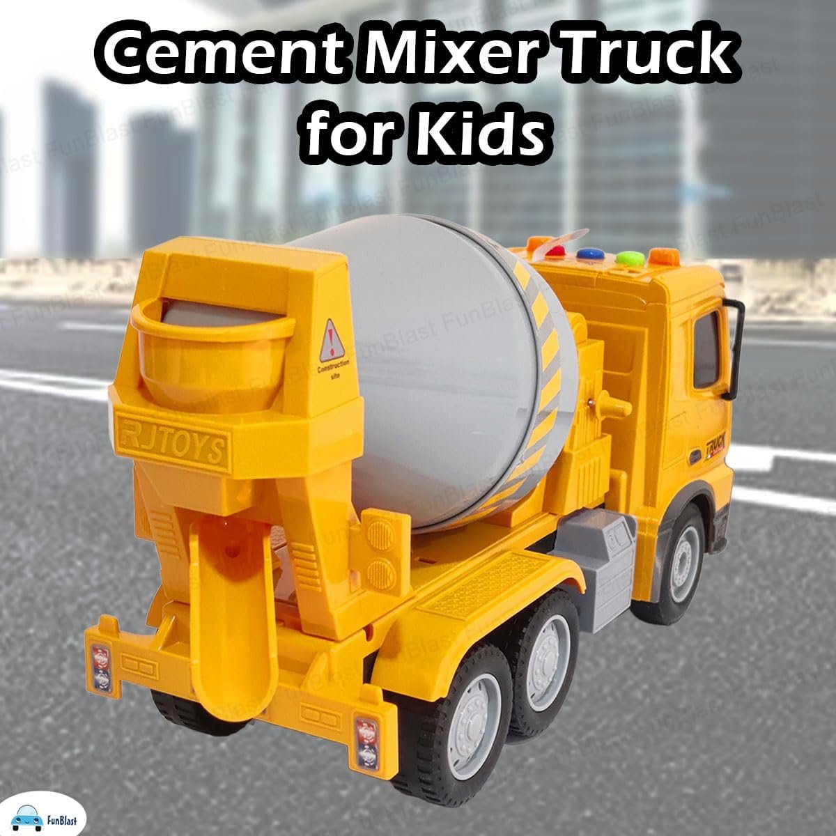 FunBlast Pull Back Vehicles Construction Truck, Friction Power Toy Trucks for 3+ Years Old Boys and Girls, Light & Sound Toy for Kids - Multicolor - Image 6