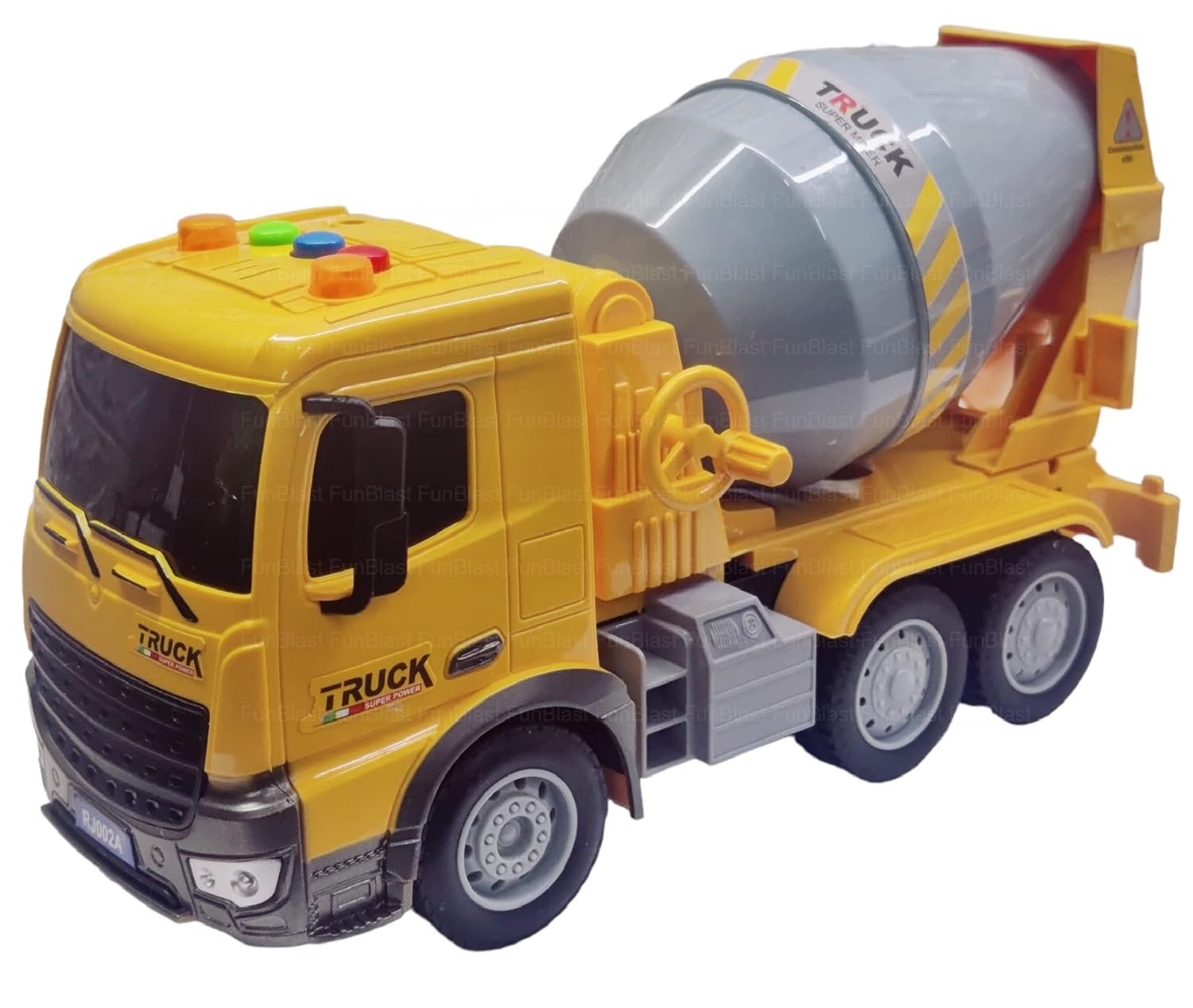 FunBlast Pull Back Vehicles Construction Truck, Friction Power Toy Trucks for 3+ Years Old Boys and Girls, Light & Sound Toy for Kids - Multicolor