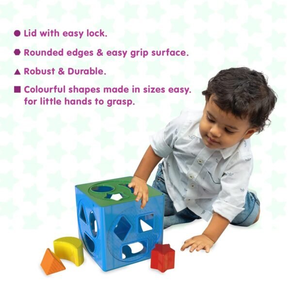 Funskool Giggles - 2 in 1 Toddler Multicolour Giftset,Shape Sorting Cube and Aeroplane Pull Along Toy, Develops Motor Skills,18 Months and Above, Infant & Pre-School Toys - Image 6
