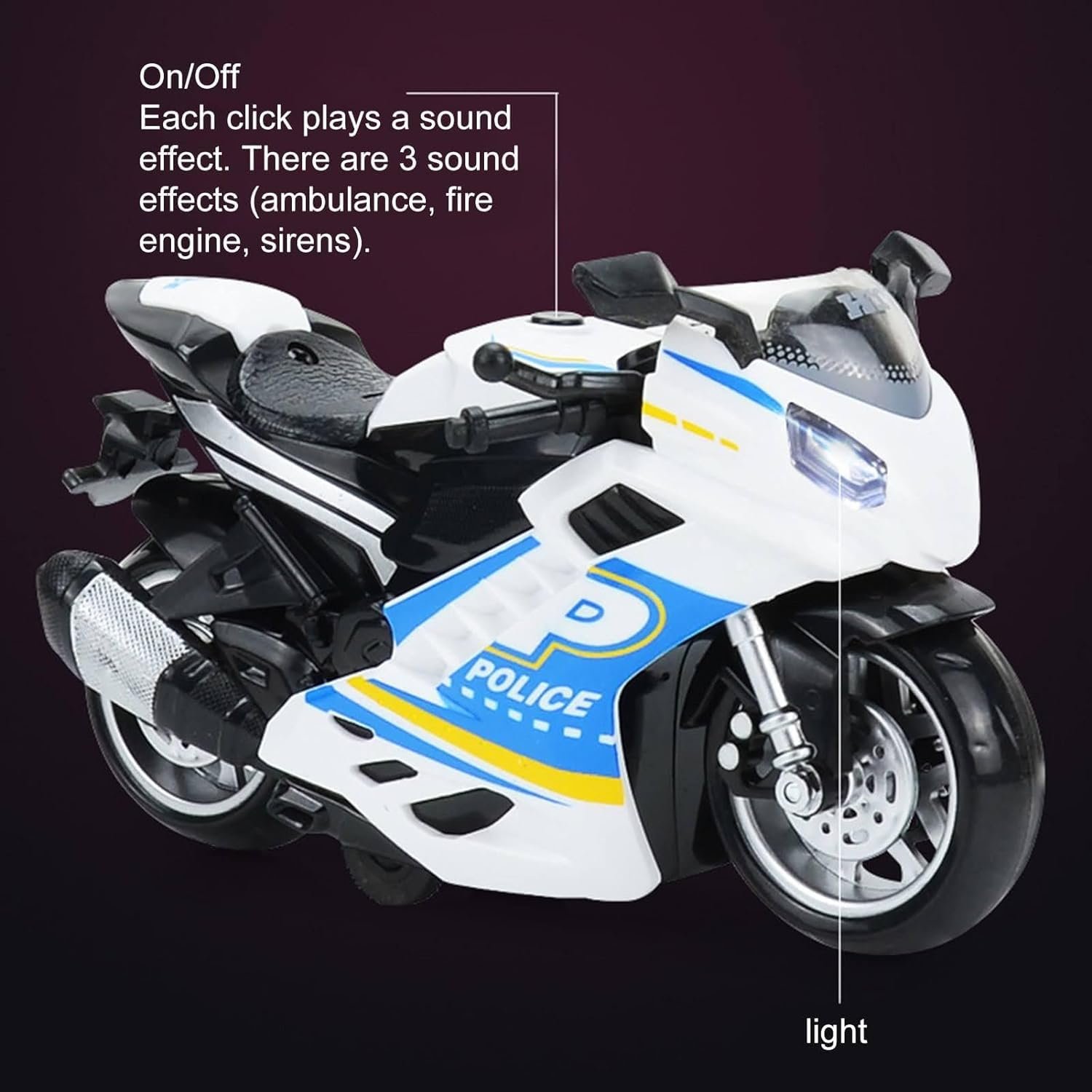 Motorcycle Toy - Pull Back Motorcycle Toys, Tiny Gift with Music Lighting, Latte Motorcycles Toy for Kids Boys Age 3-8 Year Old Best Birthday Gift【Random Colour】 (Sport Motorcycle) - Image 2