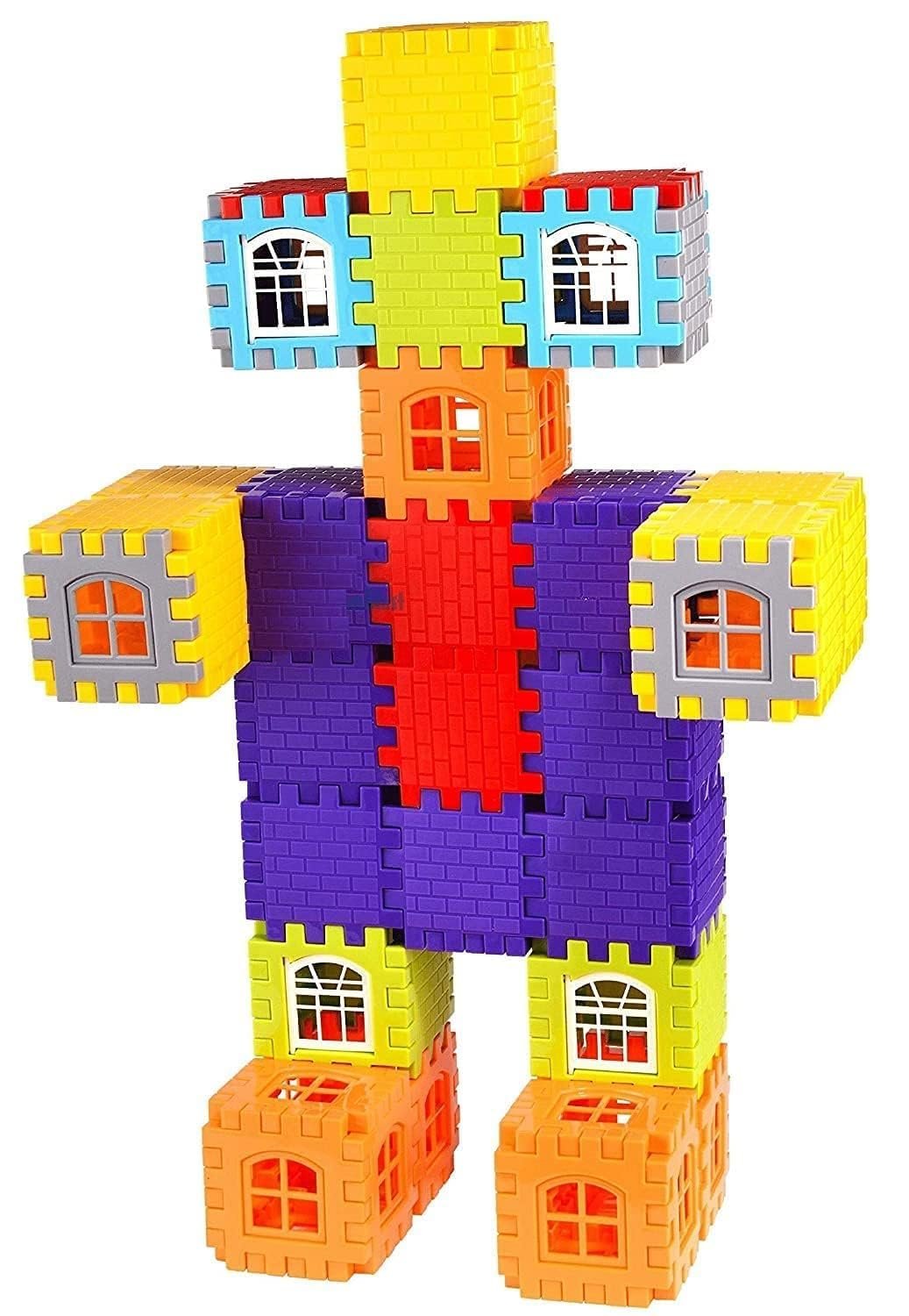MBK Blocks Game My Happy House 60+ Pcs - Medium-Sized House Toy Building Blocks for Kids 2-5 Years - Attractive Windows, Smooth Edges - Fun Block Game for Boys, Girls, Children - Image 4