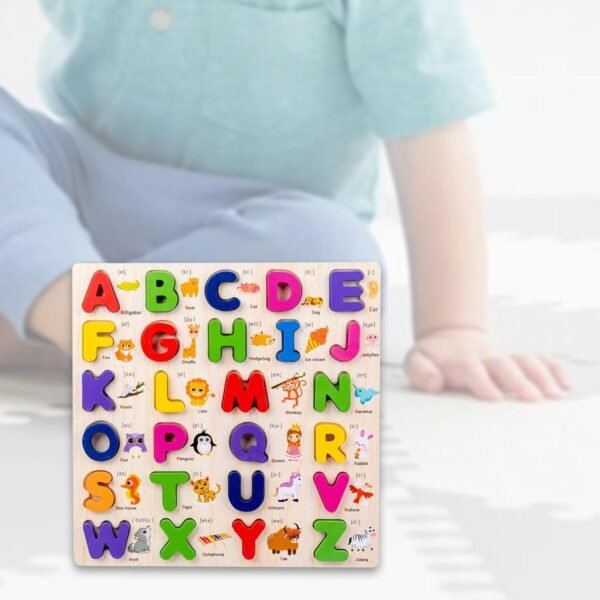 Toy Wooden Alphabet Puzzle Gift Educational Toy for Ages 0-3 Years Children Kids - Image 2