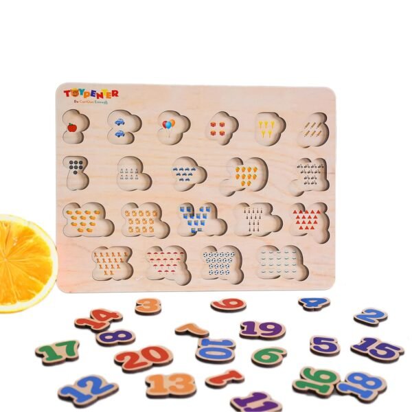 Wooden Learning Educational Board for Kids | Puzzle Toys for 2 Years Old Boys & Girls | Toys for Kids (Numbers) (123)