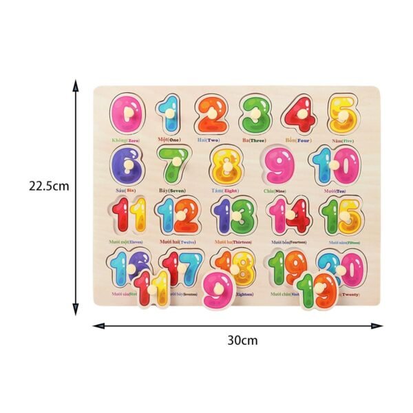 bnf® Montessori Wooden Jigsaw Number Puzzle Peg Board for Kids New Year Baby | Toys for Baby | Developmental Baby Toys - Image 3