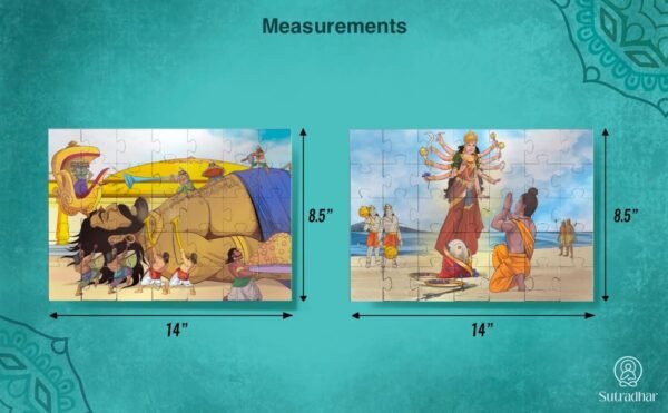 Sutradhar Ramayan Jigsaw Puzzle Cardboard (Set 1), Age (4-12 Years), 2 Puzzles with 35 Pieces Each for Kids (70 Pieces), Story Based Educational Toy - Image 3