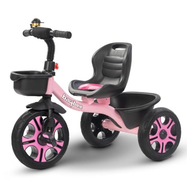 Baybee TRIGx Baby Tricycle for Kids | Smart Balanced Baby Trikes with Comfort Seat, Front & Back Storage Baskets & Eva Wheels | Children Bicycle for Kid | Kids Cycle for 2-5 Years Boy Girl (Pink)
