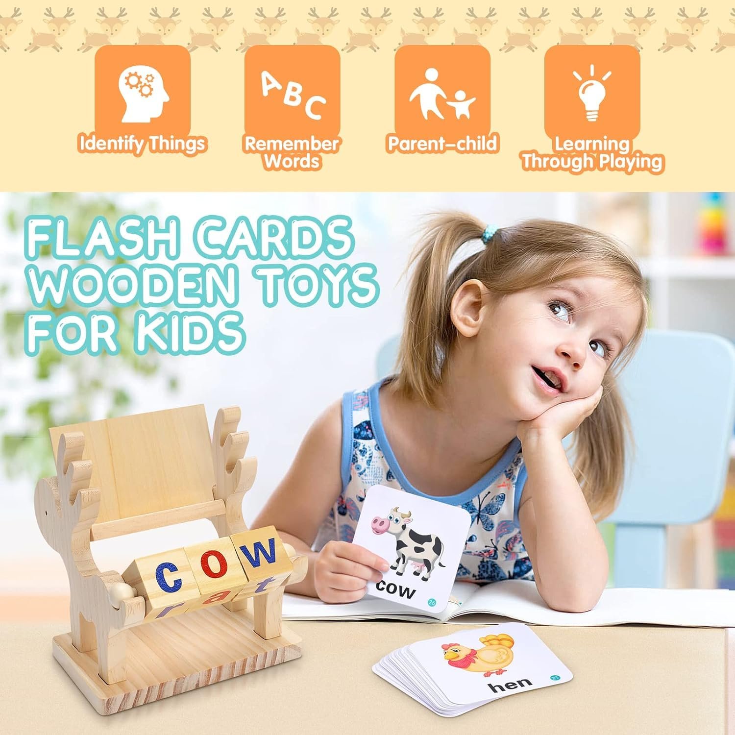 Montessori Educational Word Game for 3-7 Year Old Boys & Girls, Flash Cards & Word Blocks, Ages 3+ - Image 4