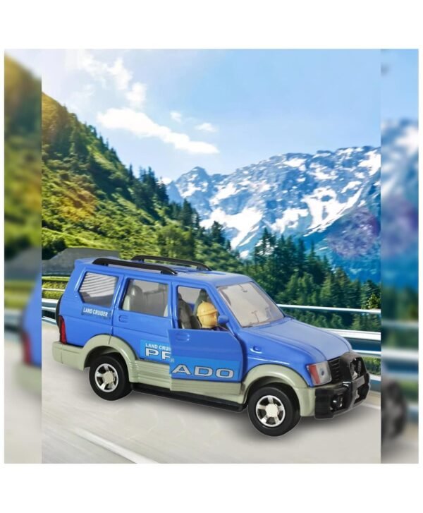Shinsei Prado Car Maintenance Free Pullback Spring Action Race Toy Gift for Boys 5+ Years. Strong ABS Plastic, NO Sharp Edges, BIS Certified. Pack of 1, Color Blue - Image 2