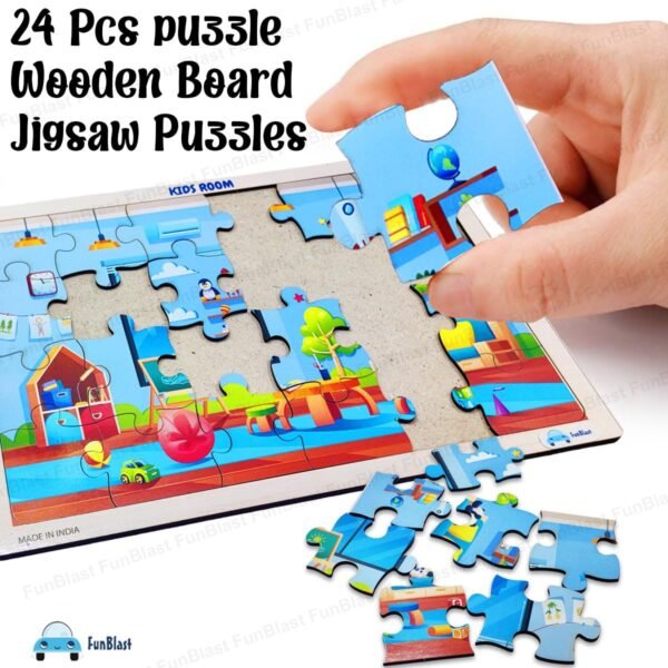 FunBlast Puzzles for Kids - 24 Pcs Kids Room Jigsaw Puzzle for Kids of Age 3-5 Years, Wooden Board Jigsaw Puzzles, Floor Puzzle for Children, Learning and Educational Jigsaw Puzzle Toys - Image 6