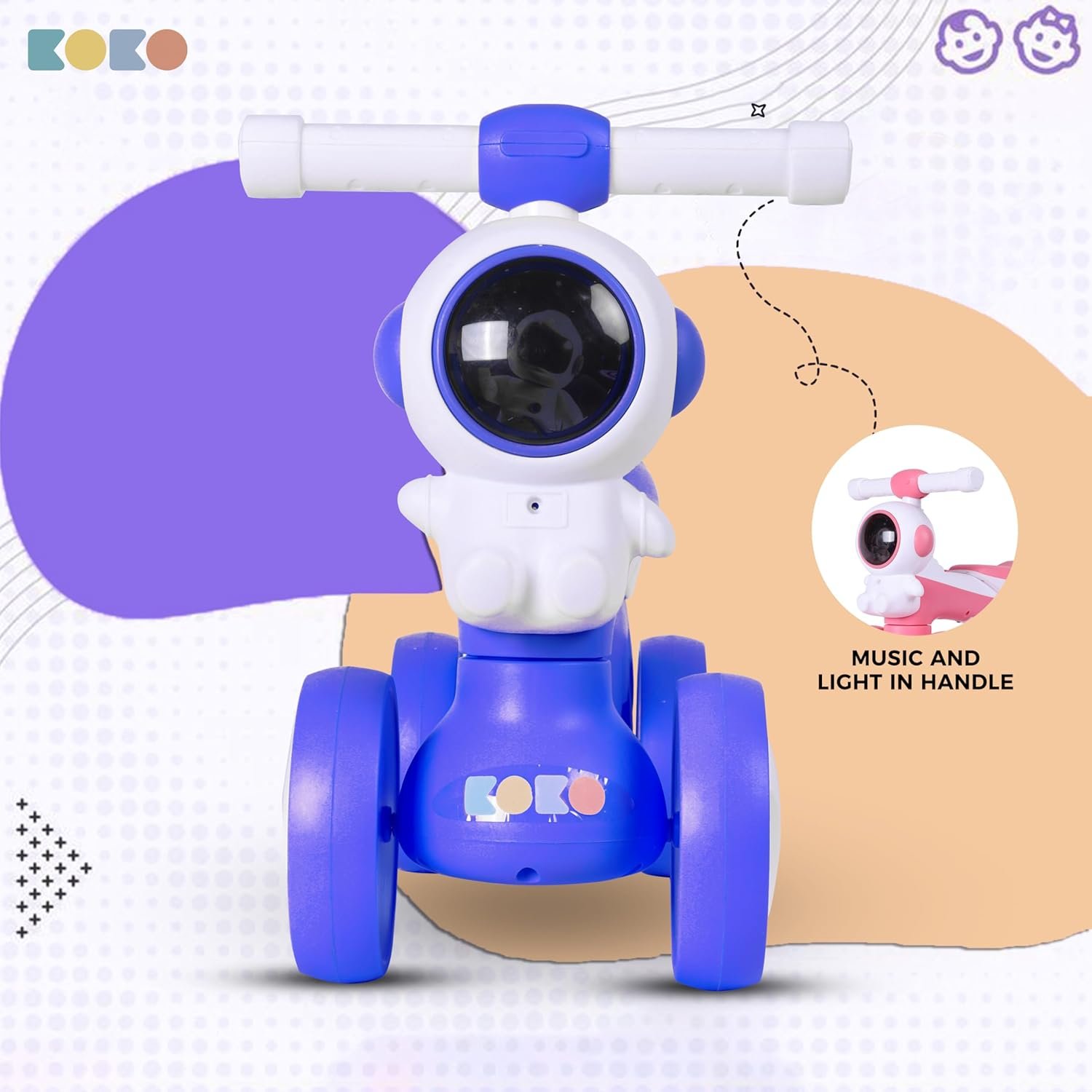KOKO Astronaut Balance Bike for Toddlers – Lightweight Ride-On Toy with Sturdy Wheels, Safe and Fun Indoor/Outdoor Bike for Kids, Ages 1-3 Year (Blue) - Image 4