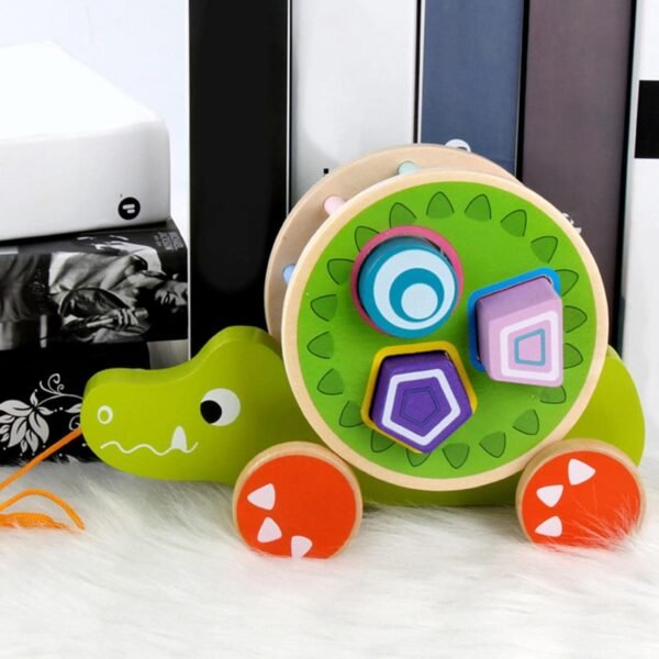 bnf® Wooden Trailer Toy Creative for Kids Age 0-3 Years Crocodile Baby | Toys for Baby | Developmental Baby Toys - Image 5