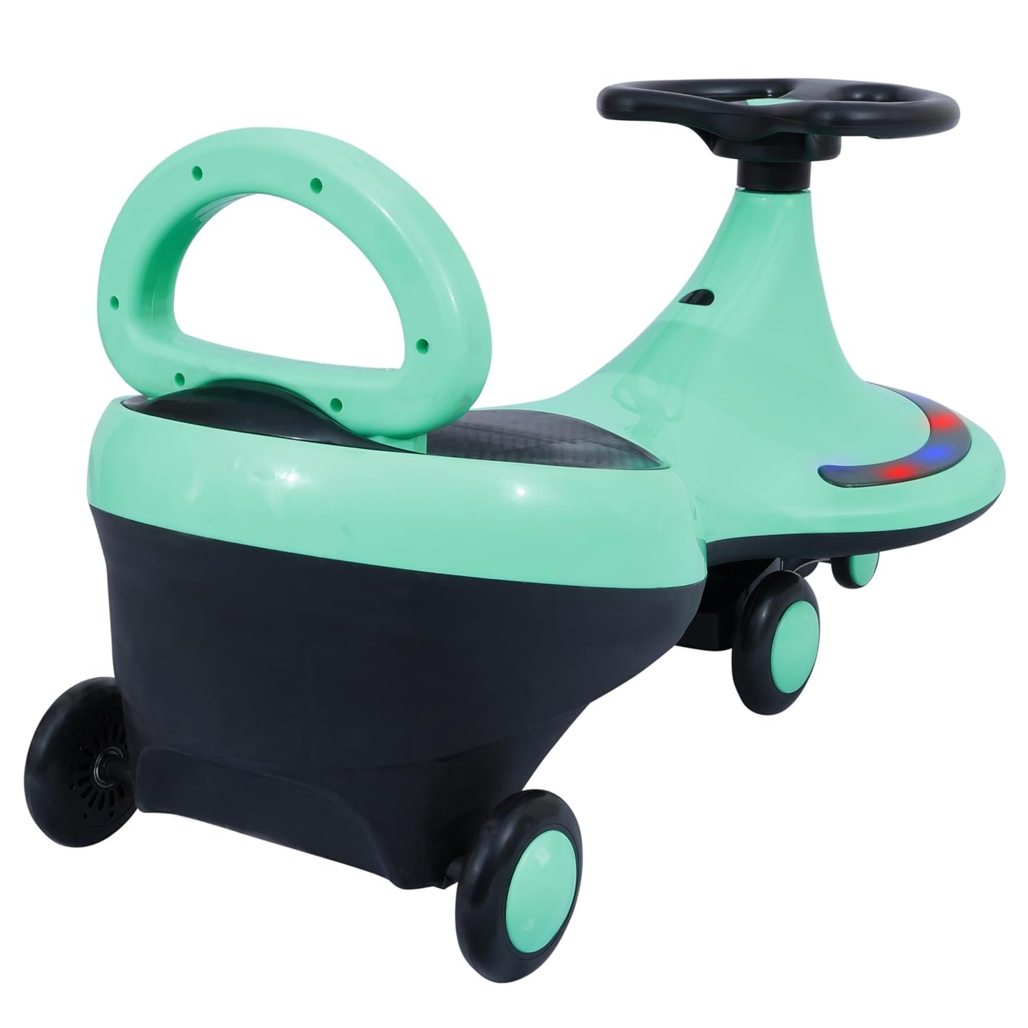 KURB Twister Swing Car for Kids 1-5 Years| Magic Car with Light & Music | Twister Car with Back Support | Swing Car with PU Wheels | Comfortable & Durable Seat (Green) - Image 2