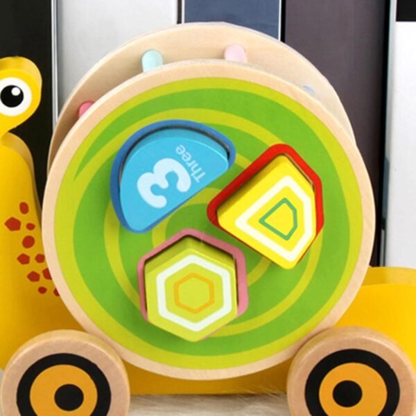 bnf® Wooden Trailer Toy Creative for Kids Age 0-3 Years Snail Baby | Toys for Baby | Developmental Baby Toys - Image 6