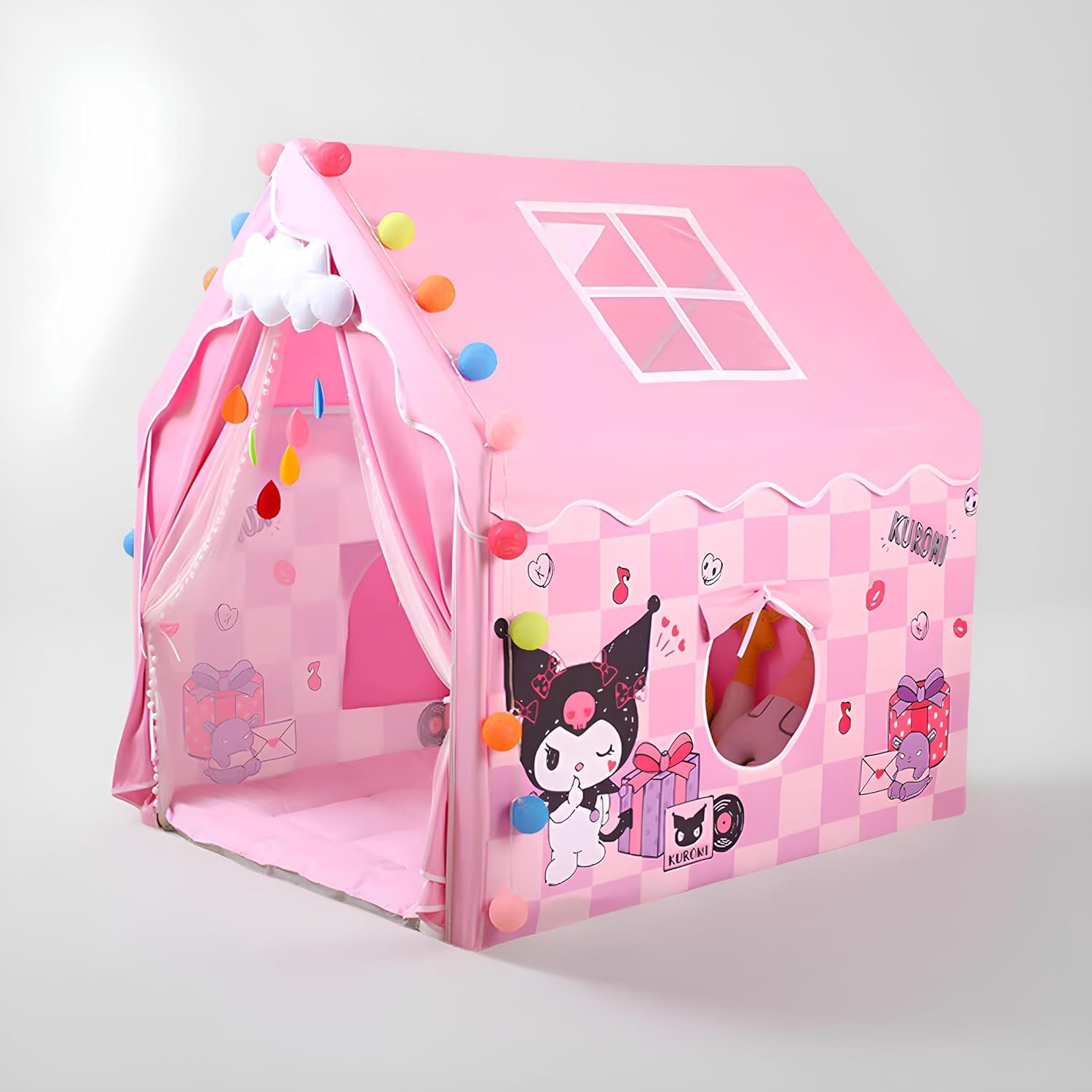 Colorfull and Extremely Light Weight Indoor and Outdoor Kids Play Tent House for 3-8 Years Old Kids Girls and Boys (Pink CAT-*98) - Image 2