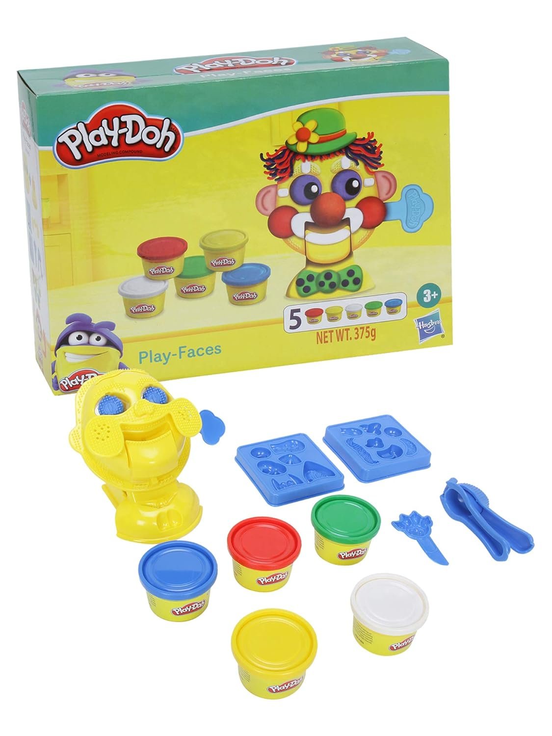 Play-Doh Building Block Play Faces Activity Toy for Kids 3 Years and Up with 5 Non-Toxic Colors,Multicolor - Image 4