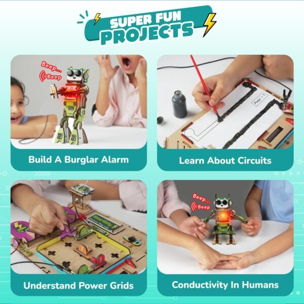 Smartivity Electricity Kit for Kids 8-14 Years Old I 8+ Circuit Experiments & DIY Electric Robot with Light and Sound | Science Project Kit I Birthday Gift Boys & Girls 8-9-10-11-12-13-14 Years - Image 3