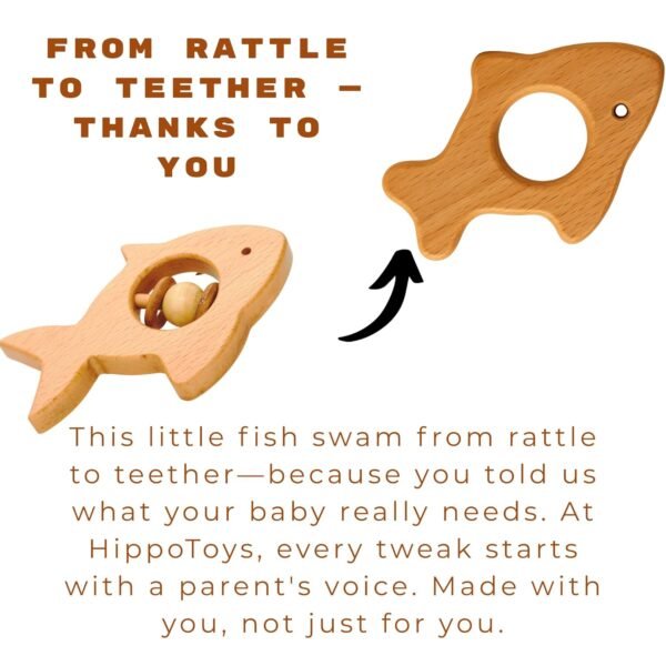 HippoToys Wooden Rattle Set, Baby Toys for 0 to 6 Months, Jhunjhuna for Baby 0 to 1 Years, Newborn Toys 0-3 Months, Wooden Gift Set for 3-6 Months, Montessori Toy for New Born, Safe & Non-Toxic - Image 3