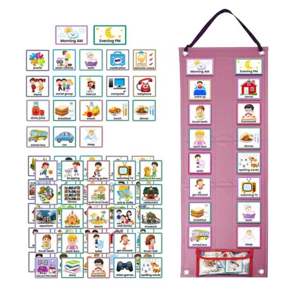 Toy Kids Visual Schedule Calendar Routine Cards for Children New Year Gifts Boys - Image 5