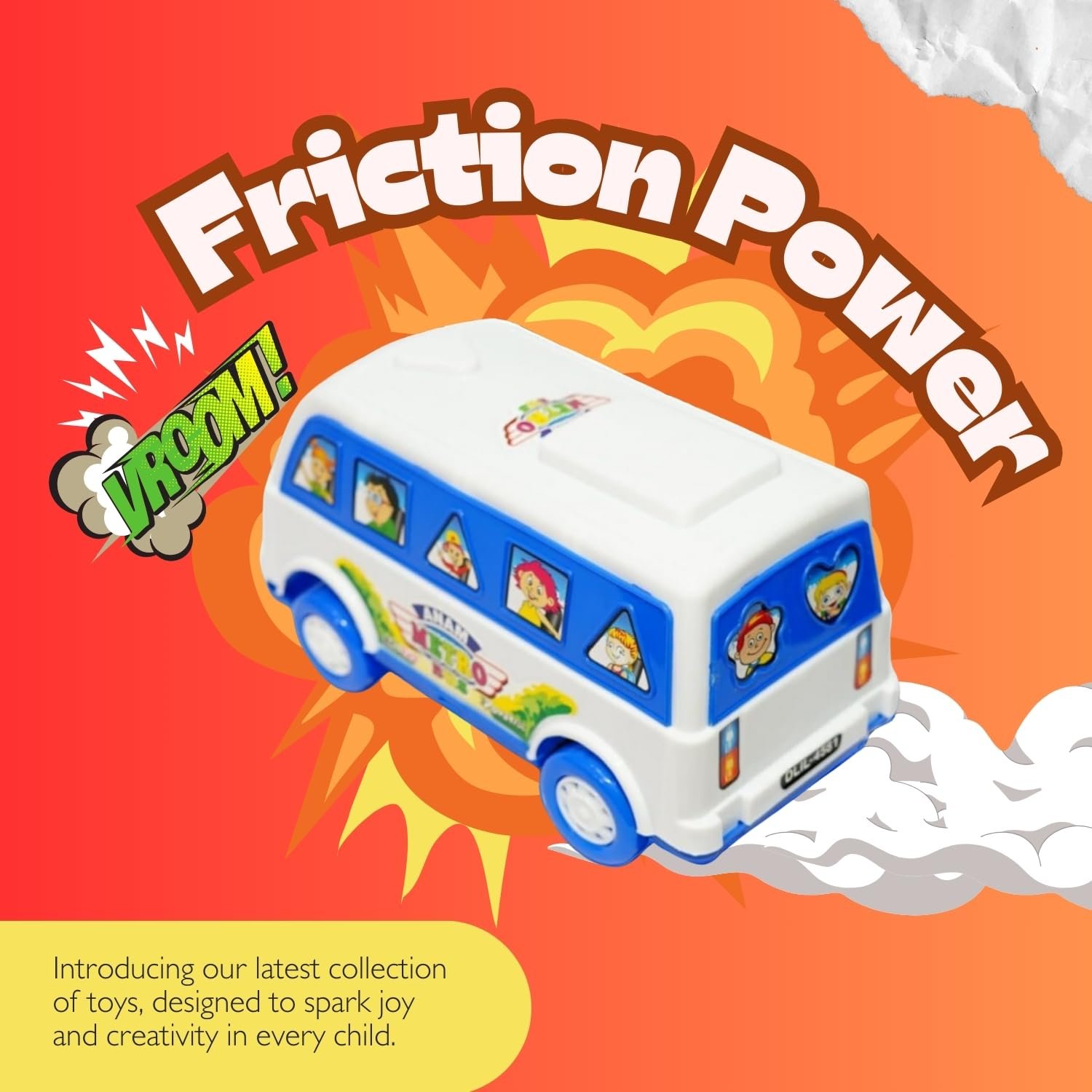 Friction Powered Metro Bus for Toddlers | School Bus Toy for Children 2-5 Years | Vehicle Toys - Image 4