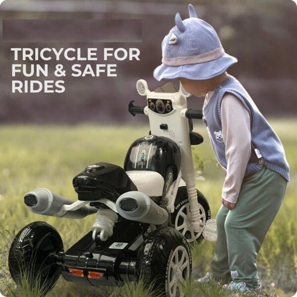 Toyshine Java Sports Bike Pedal Tricycle with Musical Horn & Light Non Battery Operated Ride On for 2-6 Years Carrying Capacity Upto 30 Kgs (Black) - Image 6