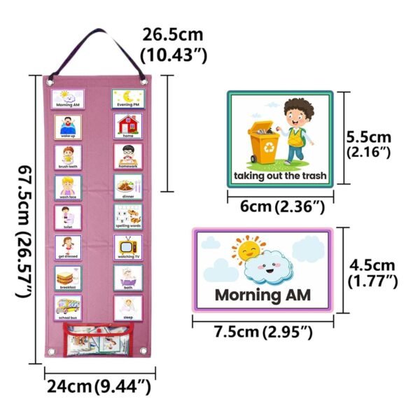 Toy Kids Visual Schedule Calendar Routine Cards for Children New Year Gifts Boys - Image 3