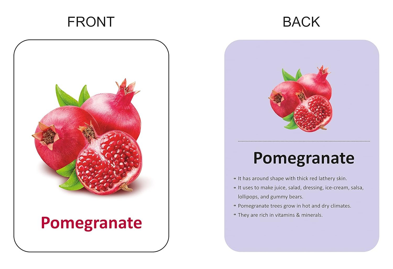 Premium Fruits Flash Cards for Kids Early Learning | Easy & Fun Way of Learning 1 Year to 6 Years Babies Smart Toys - Image 3