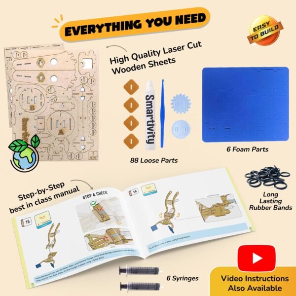 Smartivity Hydraulic Crane, STEM DIY Fun Toy, Educational & Construction Based Activity Game Kit for Kids 6 to 14, Best Birthday Gift for Boys & Girls 6-8-10-12-14 Years Old, Made in India - Image 6