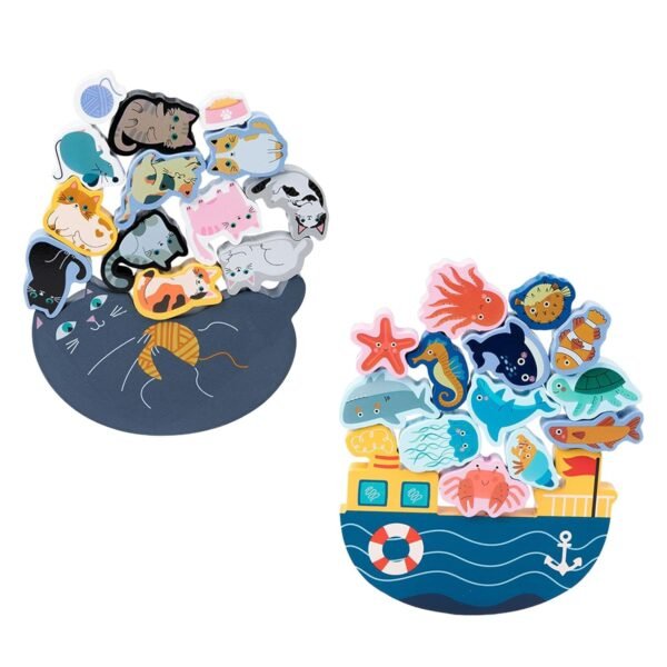 bnf® Wooden Stacking Toys Game for New Year Valentines Day Gifts for Kids Holiday cat - Image 5
