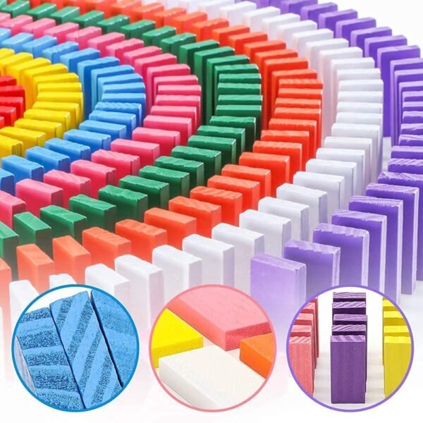 Non-Toxic Dominoes Building Blocks Game Set for 3-8 Years Old Kids Boys & Girls,Random Color (Pack of 100 Piece) - Image 5