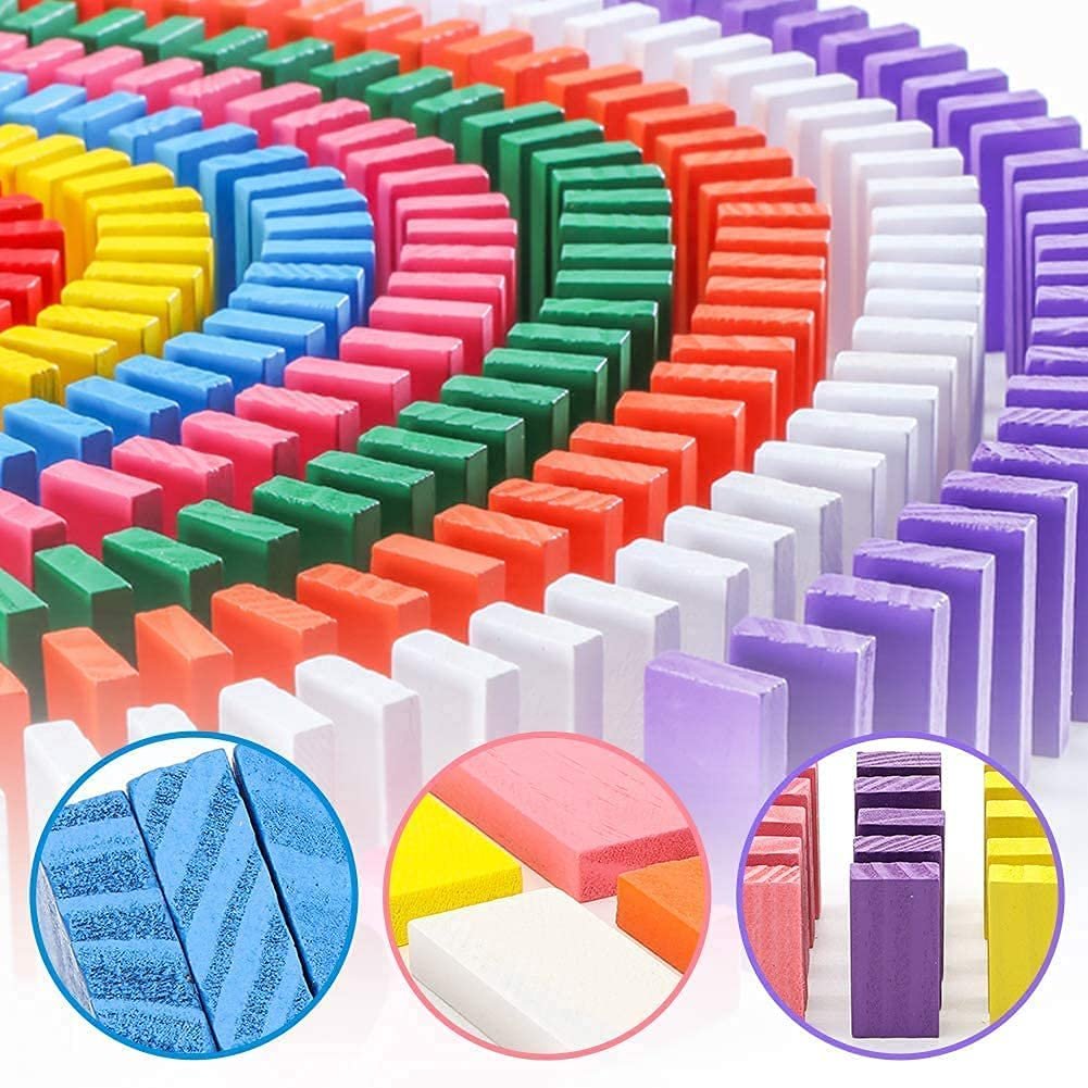 Non-Toxic Dominoes Building Blocks Game Set for 3-8 Years Old Kids Boys & Girls,Random Color (Pack of 100 Piece) - Image 5