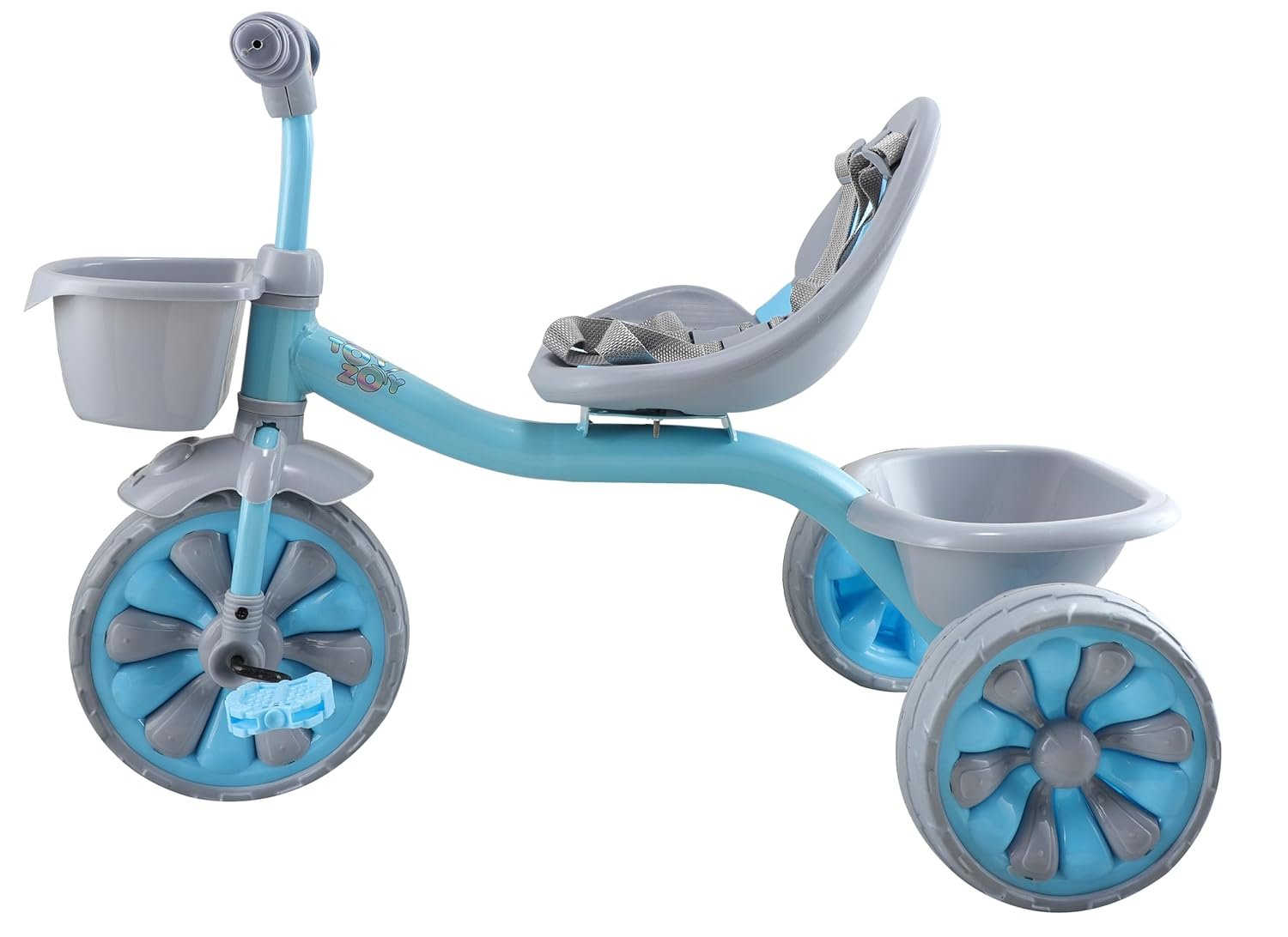 JoyRide Aqua Cruiser Premium Cycle for Kids Cycle 2-5 Years -Boy&Girl- Baby Cycle | Bike for Kids with Eva Wheel,Safety Belt &Basket for Toys -Tricycle 30Kg Capacity (Basic Trike, Blue) - Image 4