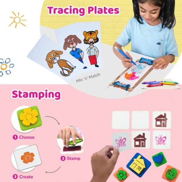 SmartCraft Mega 20+ Art and Craft Activity Kit for Girls Ages 5 to 9 Years Old | Creative Birthday Gift for Kids I Clay, Stamp, Tracing, 3D House, Origami & Many More I Toys for Kids Age 5,6,7,8,9 - Image 4