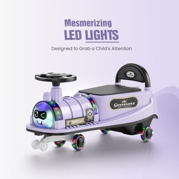 Train Car for Kids 1 Year+ | 2 Year+ | Baby Panda Swing Car | Ride On Car for Kids | Musical Twister Toy Car Magic | Best Birthday Gift for 1-5 Years Baby | Upto 100kg (Violet) - Image 3