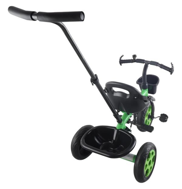 Pluto Tricycle for Kids | Cycle for Kids 1-4 Years | Baby Cycle | Bicycle for Kids with Storage Basket, Cushion Seat and Seat Belt TZ-548 (Neon Green) - Image 4