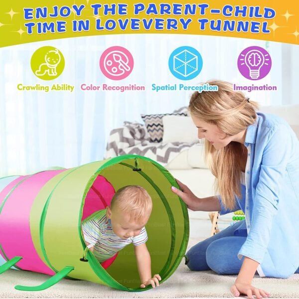 FunBlast Pop-Up Play Tunnel Tent House for Kids - Foldable Outdoor Playhouse for Toddlers, Girls & Boys - Multi-Colored Activity Toy (1 Tent House Theme) - Image 5