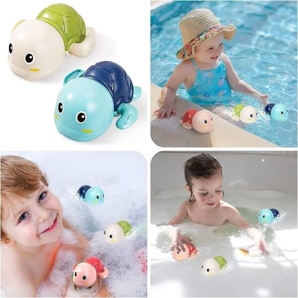 Swimming Turtle Bath Toy for Babies, Floating Toys for Kids Tub, Cute Bathing Toys for Toddlers, Bathing Toys for Baby for 0-3 Years (Pack of 1, Multicolor) - Image 5