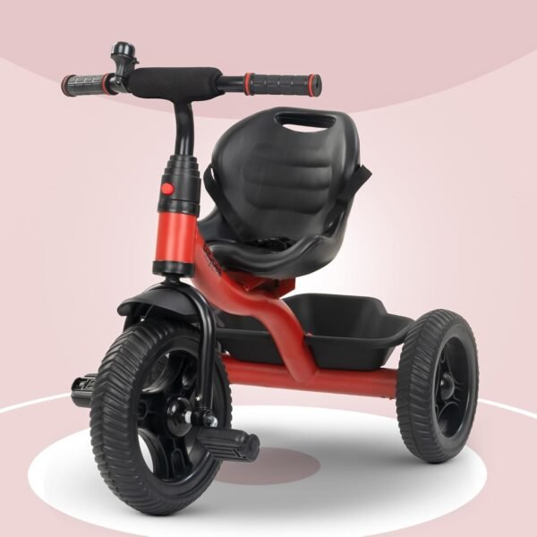 Baybee Hubble Baby Tricycle for Kids | Balanced Baby Trikes with Safety Belt, Eva Wheels & Storage Basket for Toys | Children Bicycle for Kid | Kids Cycle for 2-5 Years Boy Girl (Red)