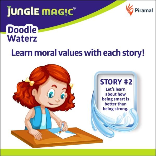 Jungle Magic Metal Doodle Waterz - Reusable I Water Colouring Book - Panchtantra Story I Monkey & Crocodile I Self-Drying With Easy To Hold Water Pen I Educational Toy For Kids - Image 5