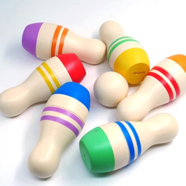 Shumee Wooden Bowling Set for Kids Ages 2+ with 6 Pins & 1 Ball | Coordination & Fine Motor Skill Toys for Kids | Kids Activity Toys for 2-5 Years Old | Durable & Lightweight | Ideal Gift for Kids - Image 3