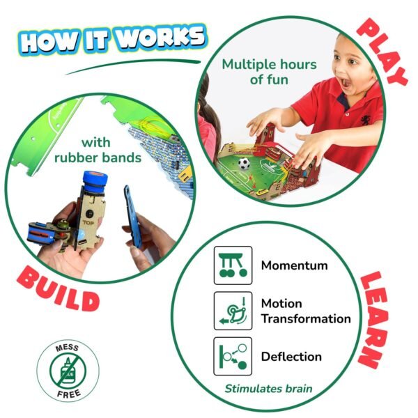 Smartivity DIY Mini Football, Soccer Table Stem Educational Fun Miniature Game Toys For Age 8 To 14, Toy For Boys & Girls 8-10-12-14, Science Toy, Educational Based Activity Game, Made In India - Image 3