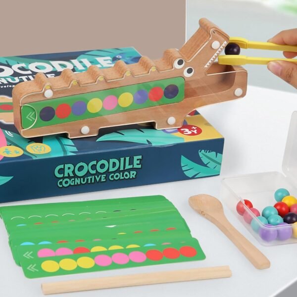 bnf® Crocodile Clip Bead Toy Wooden Beads Game for Girls Boys 3 4 5 Year Old Kids - Image 2