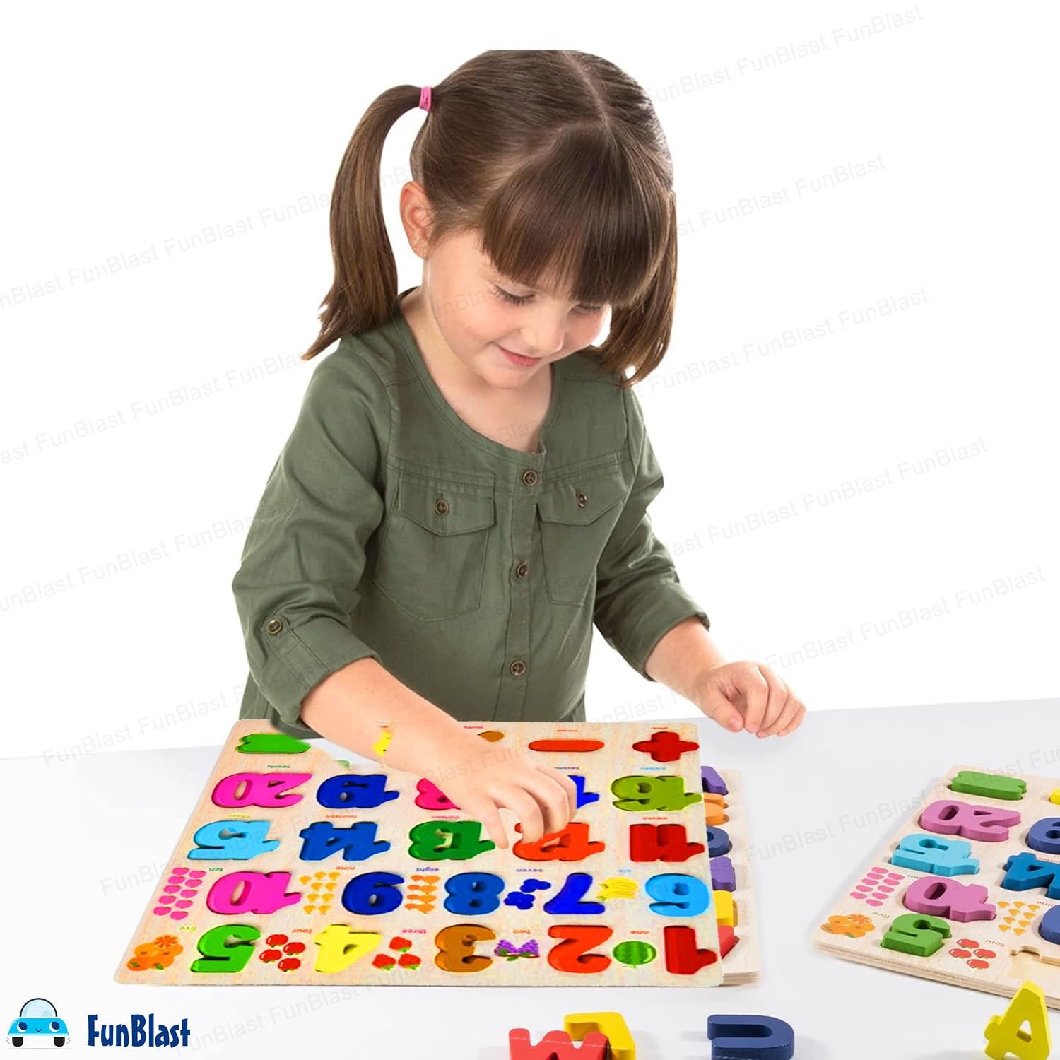 FunBlast 3D Wooden Number Learning Board – Numer and 123 Learning Educational Board for Kids/Toddlers/Children | Montessori Digital Board Educational Number Learning Puzzle Toy - Image 2