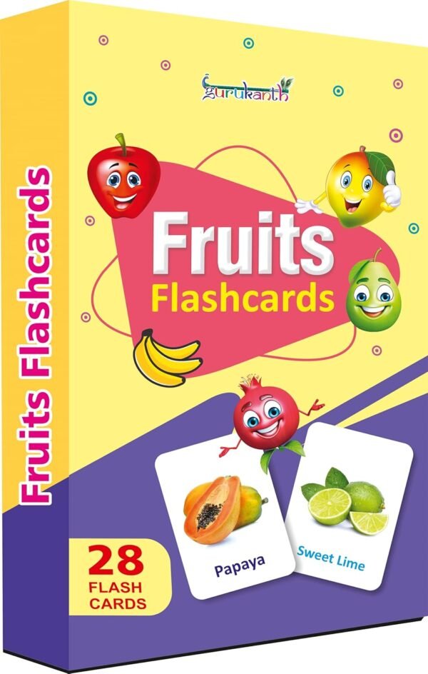 Premium Fruits Flash Cards for Kids Early Learning | Easy & Fun Way of Learning 1 Year to 6 Years Babies Smart Toys